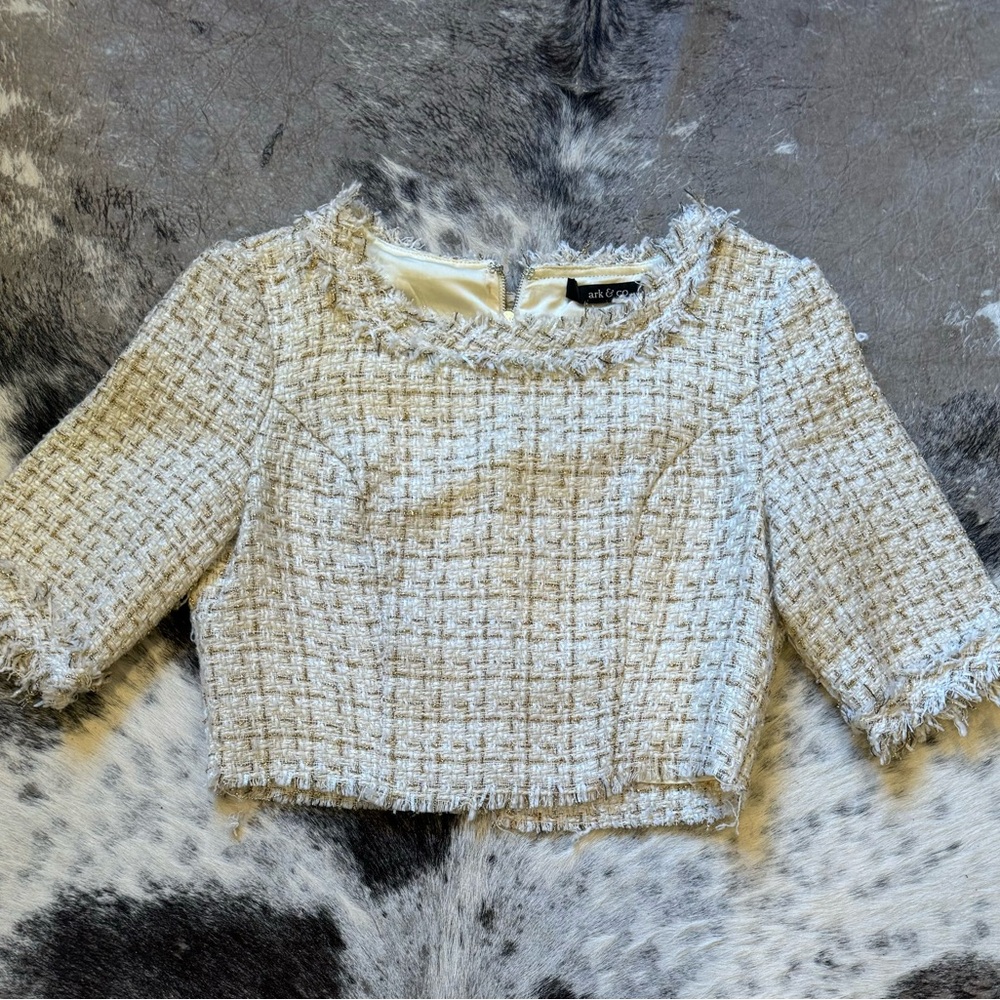 Ark & Co. Jacquard tweed Crop Top